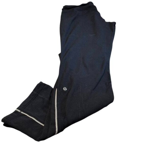 lululemon athletica Pants - Lululemon Pants Black Dog Runner Fleece Lined Pull - On Straight Cinch cord Legs